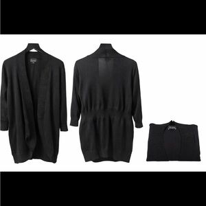 Simply Emma Black Open Front Cardigan Sweater Women Size XL Lightweight